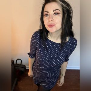 Navy polka dot dress